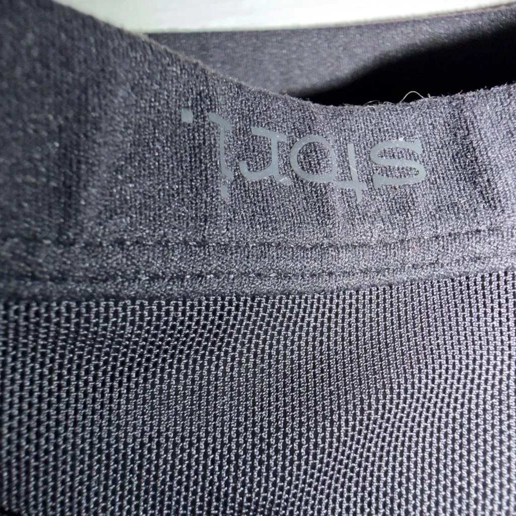 Stori Small Black Strappy Sports Bra Medium Support Stretchy Activewear Top - Image 5