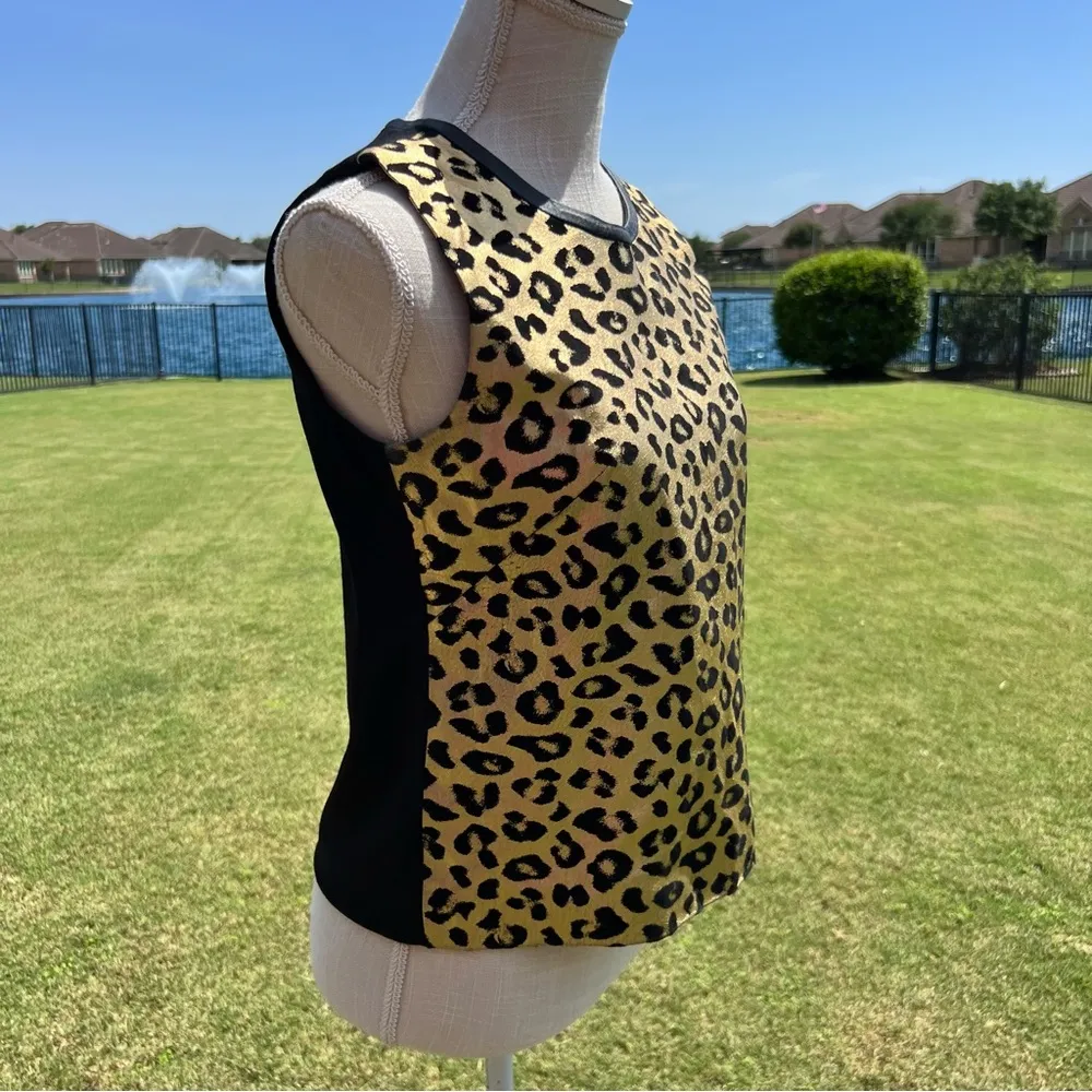 Milly Leopard Print Sleeveless Top - Image 4