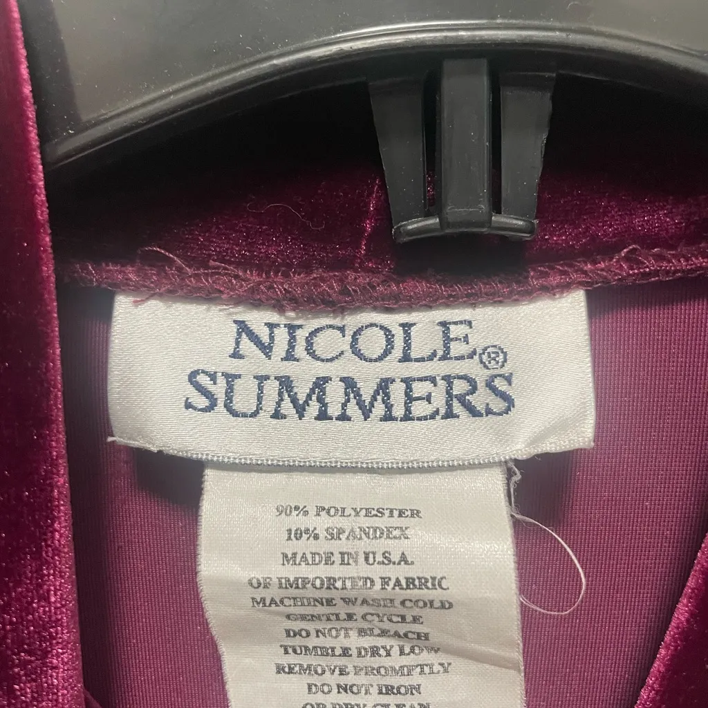 Nicole Summers Velvet Long Sleeve Top Red Size 1X - Image 3