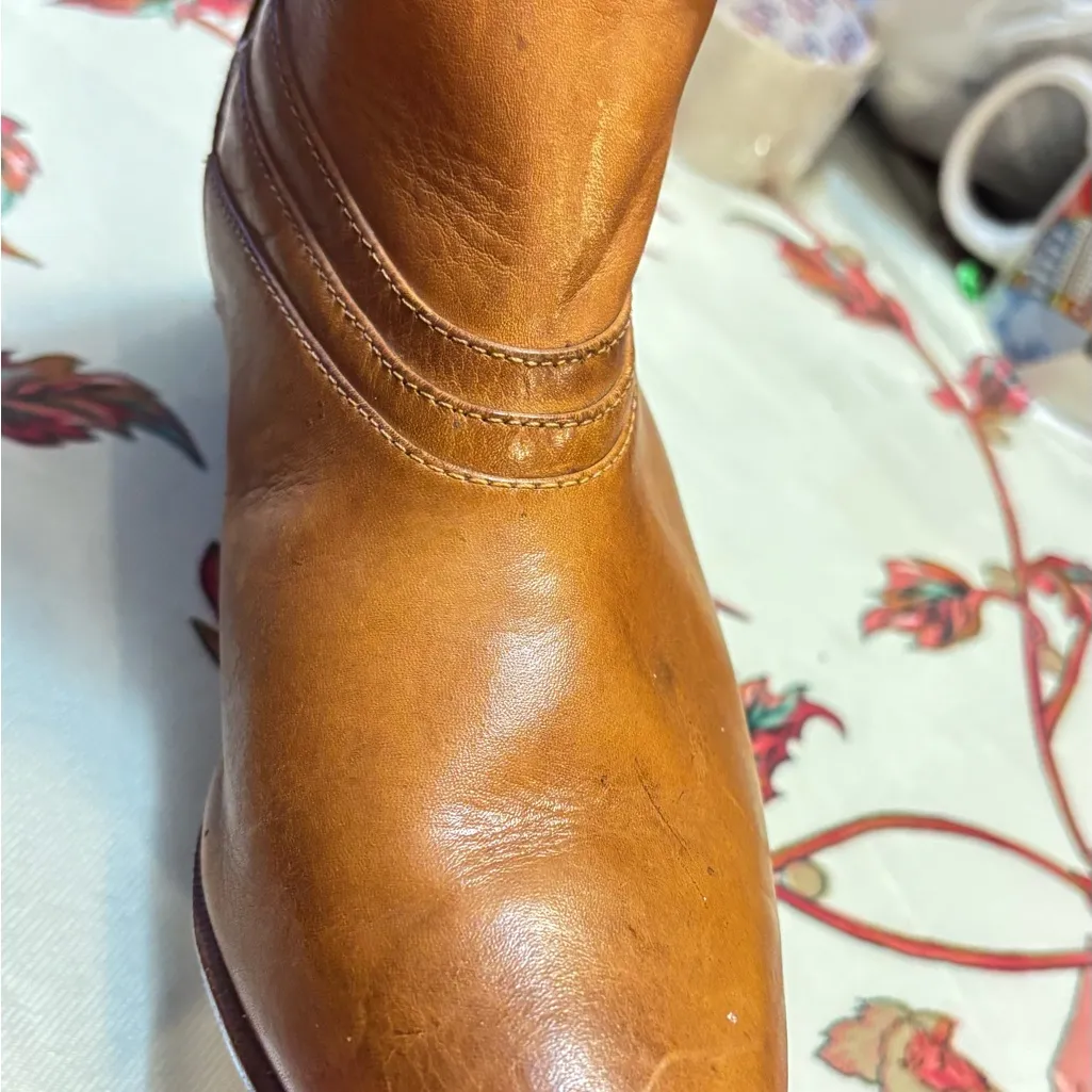 Thom Mcan Womens Brown Leather Ankle Boots mini heels Size 9 - Image 10