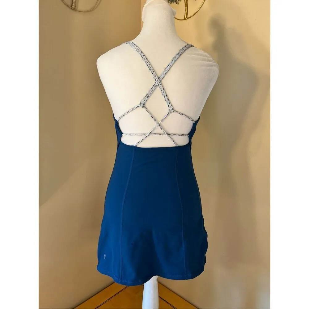 Lululemon Poseidon Blue / Dottie Dash White Black Dancing Warrior Tank Size 6 - Image 2