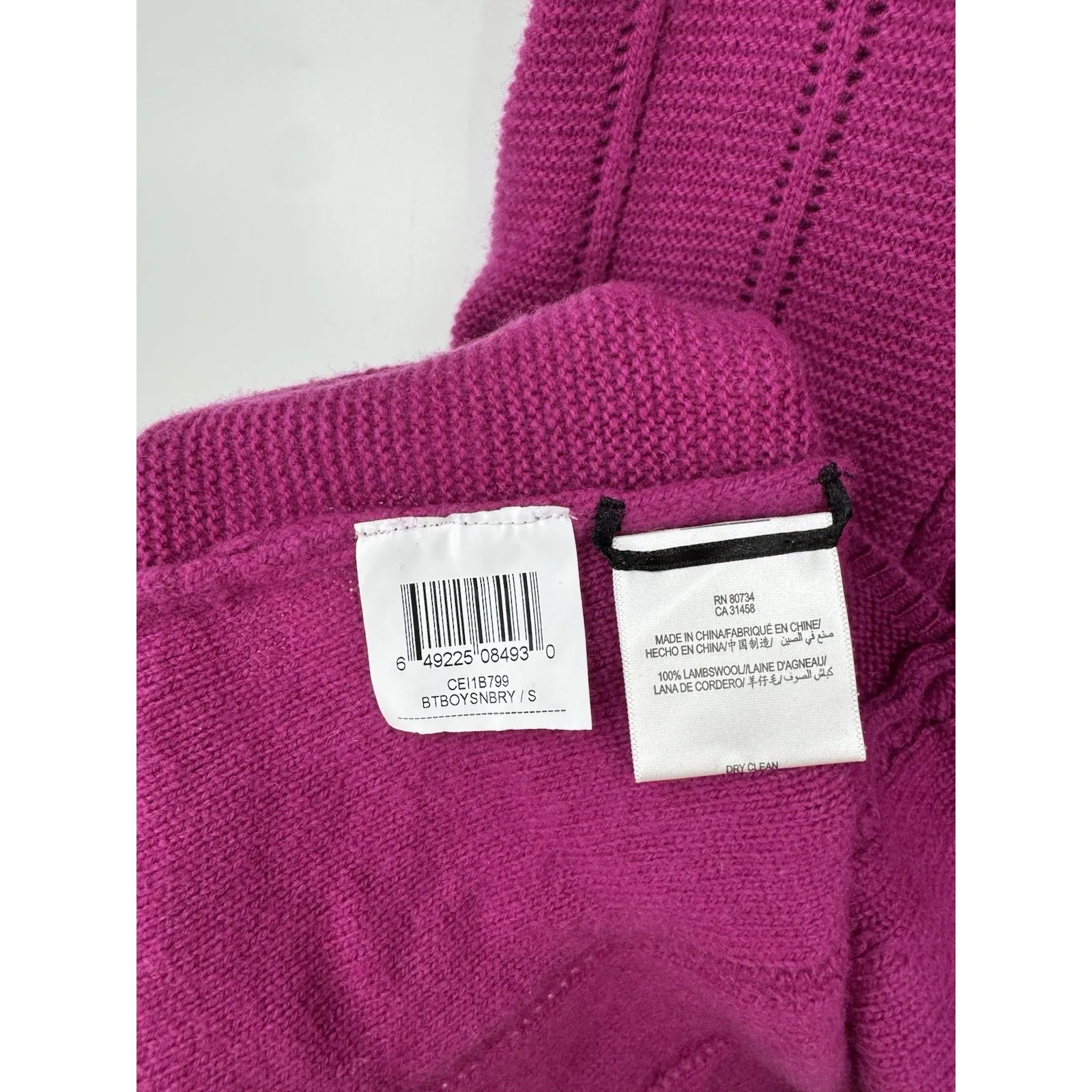 BcbgMazazria 100% Lambs Wool Tunic Sweater Women Small Pink Y2K Preppy Cowl Neck - Image 4