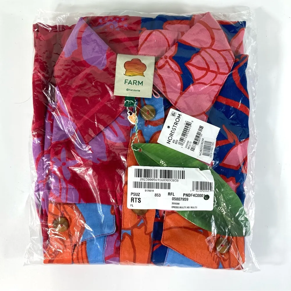 NWT  Floral Print Tie Waist Long Sleeve Midi Dress Size XS - Image 6