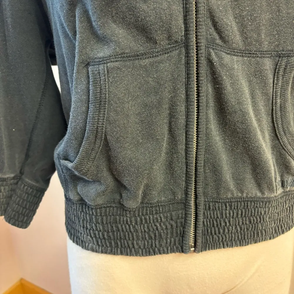 Vintage y2k 2000  Relaxed Fit Grey Cropped Zip Up Hooded Jacket size M - Image 2