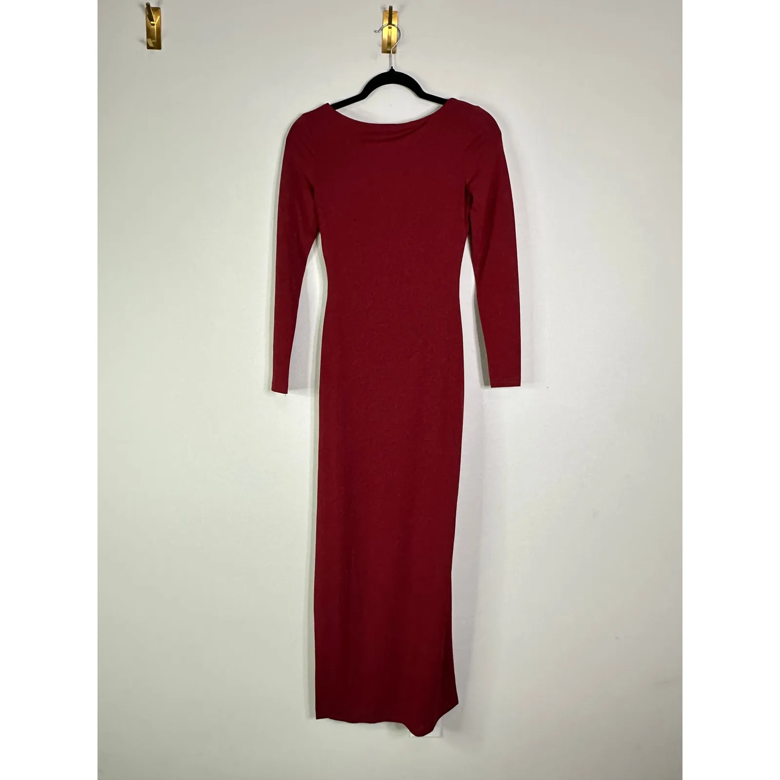 Meshki Dark Red Keren Open Back Maxi Dress Size XS Long Sleeve Backless Cocktail - Image 3