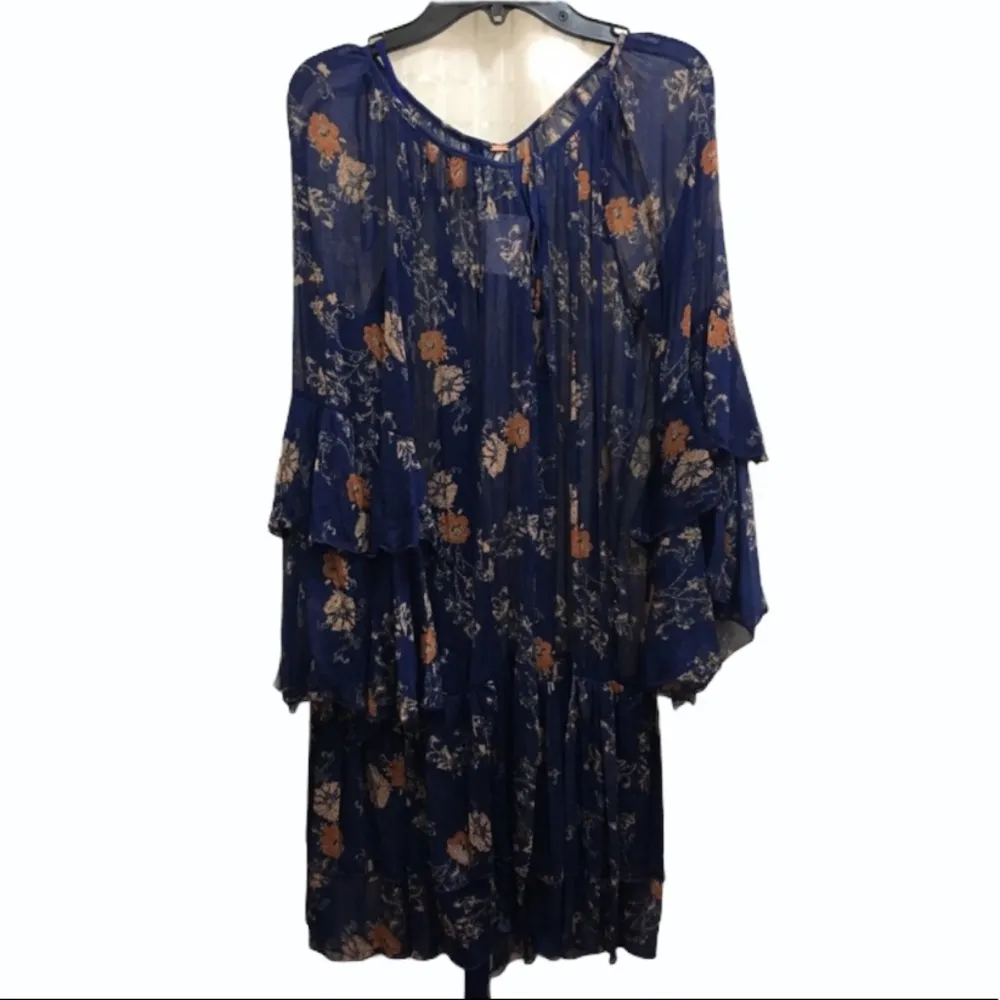Free People Sunset Floral Blue Boho Mini Dress New with tag Size Small - Image 10