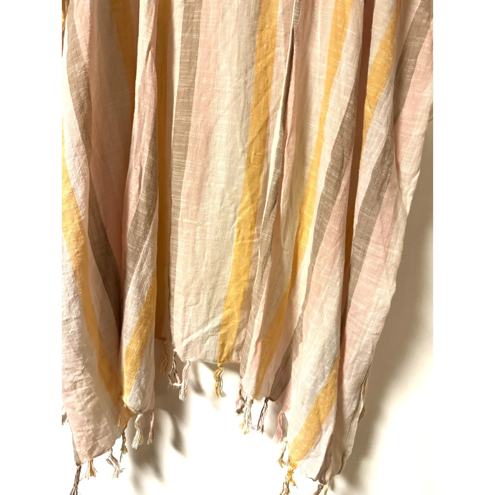 Aerie Women's Lightweight Neutral Colored with Fringe OS Shrug 100% Cotton - Image 6