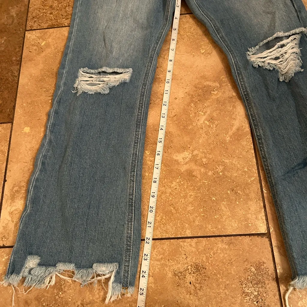 Forever 21 Light Blue Distressed Flare Jeans - Image 2