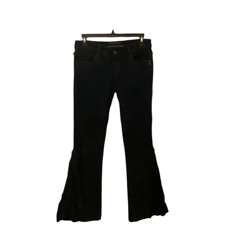 Vintage y2k Bebe Low Rise Flared Jeans embroidered pockets Boho Western Fall - Image 3