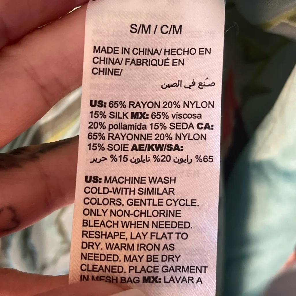 Chico's Paradise Escape Open Kimono 3/4 sleeve 15% silk tropical women S/M Teal - Image 8