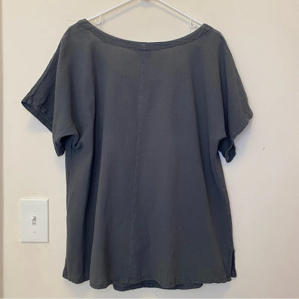 OH MY GAUZE Scoop Neck Short Sleeve Gathered Neck Detail T - Image 9