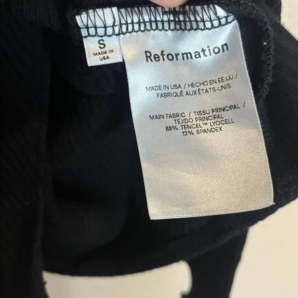 Reformation Women’s Ribbed Knit Bodysuit Black Size Small - Image 9