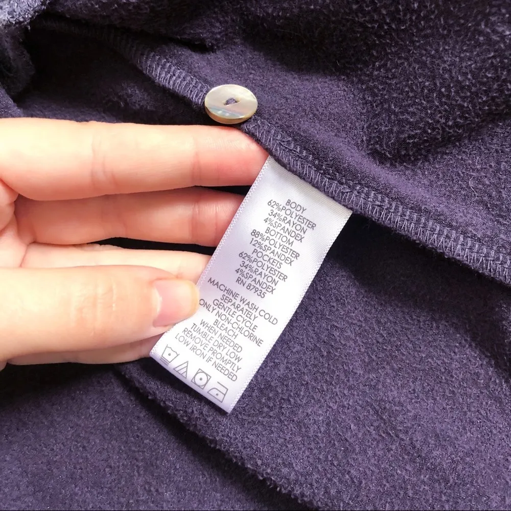 LOGO Lounge • Drape Cardigan jacket purple french terry knit open front - Image 9