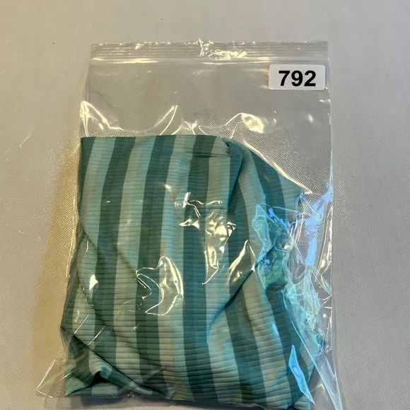 CALI BE Womens Top Size L Striped Long Sleeve Mock Neck Lettuce Edge Green‎ Blue Green Size L - Image 10