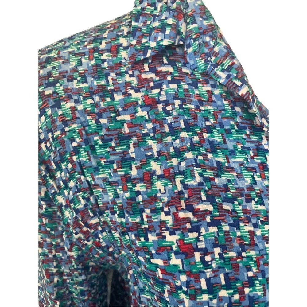 Grand & Greene Multi Color Long Sleeve Button Down 100% Rayon Blouse Size XL - Image 7