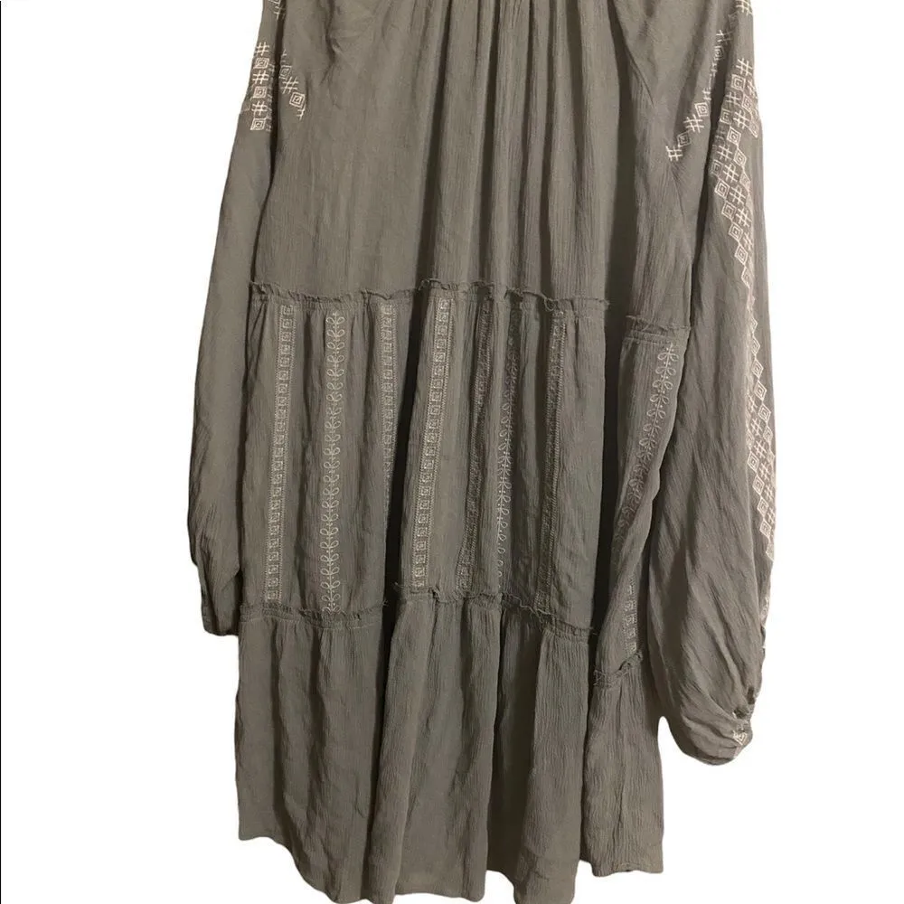 ✨ EMBROIDERED V-NECK TUNIC DRESS LONG TIE WITH TASSEL ENDS✨ - Image 7