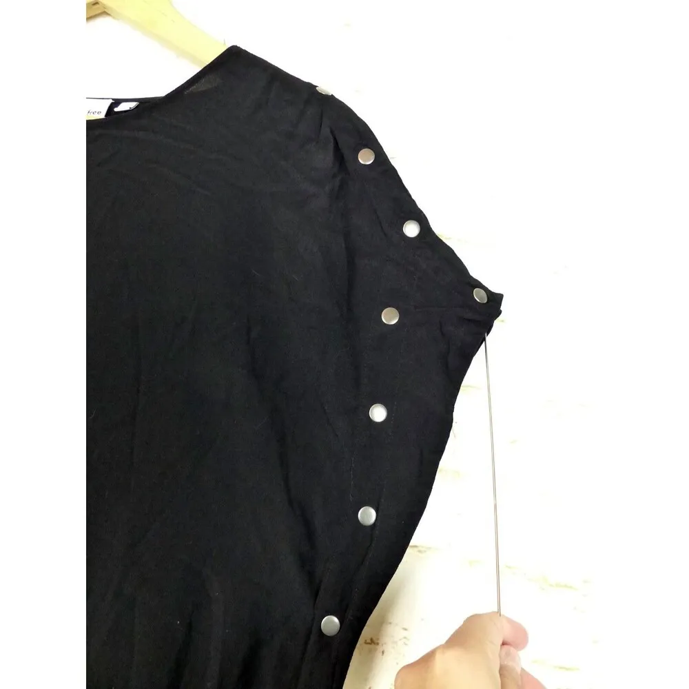 Aritzia Aamito Snap Dress Womens S Black Rayon Mini Wilfred Free Rock Lagenlook - Image 7