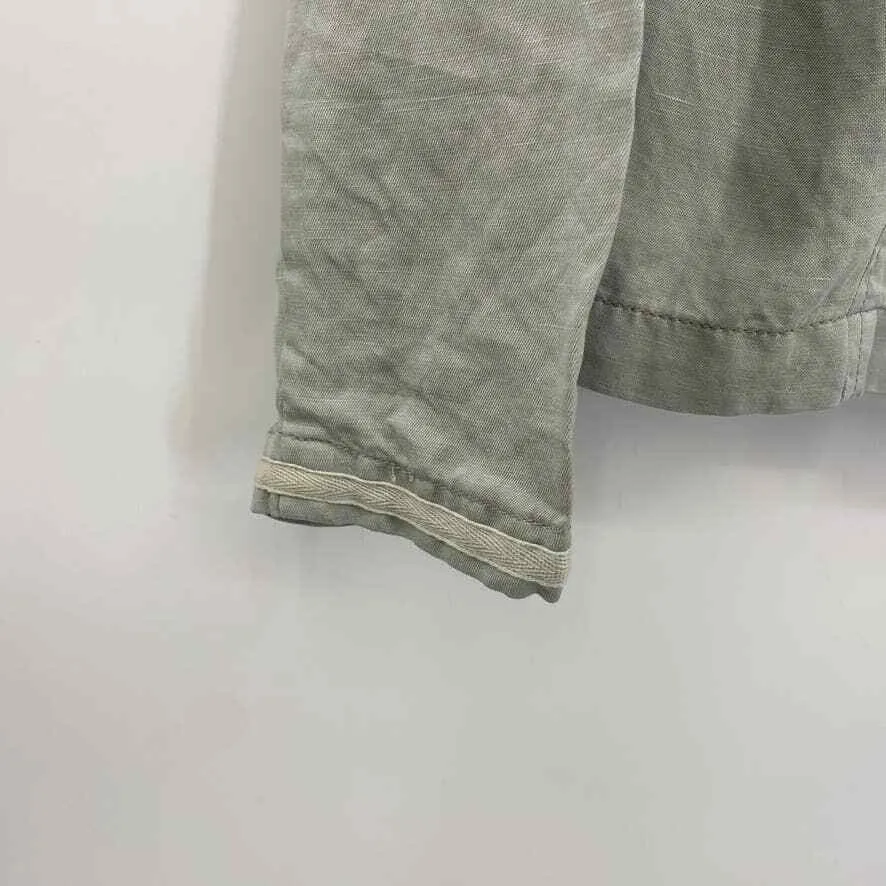 Stella Carakasi Asymmetrical Boho Lagenlook Jacket Womens‎ XS Green Hemp Pockets - Image 8