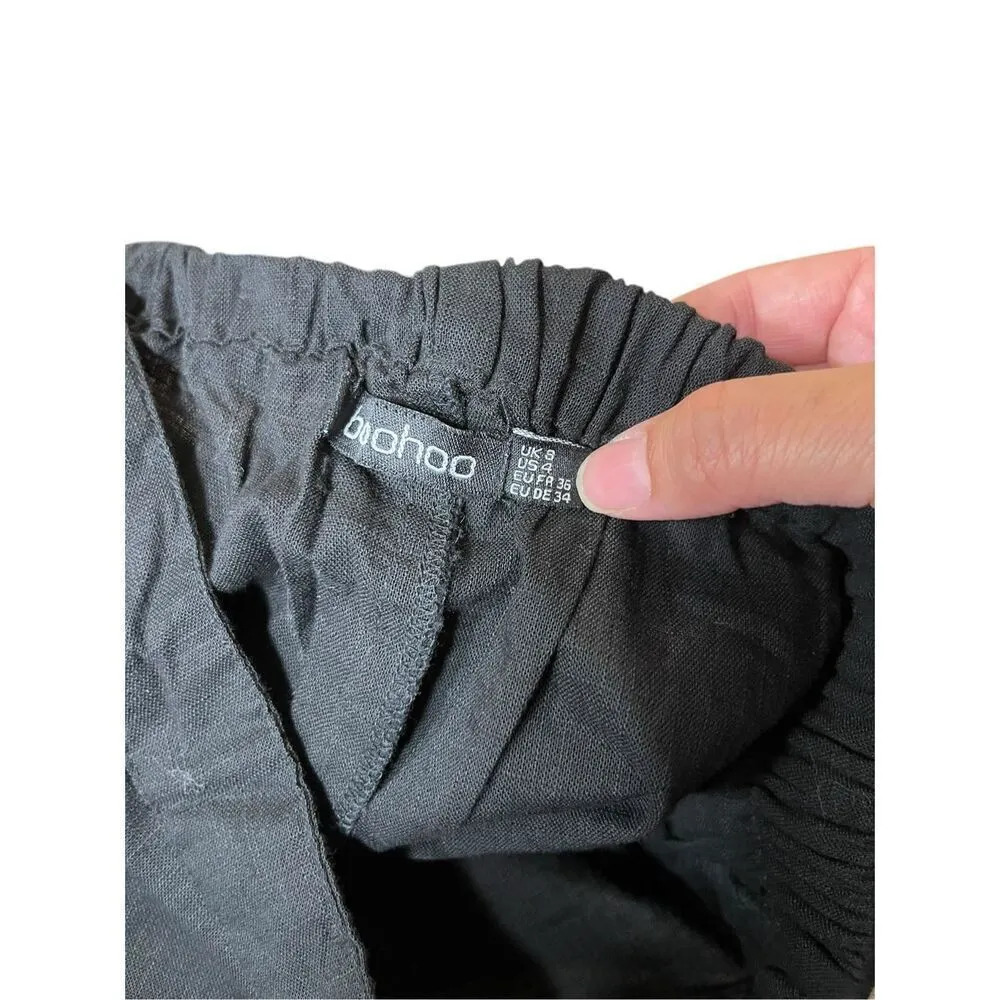 Boohoo Black Cotton Shorts‎ Size 4 - Image 5
