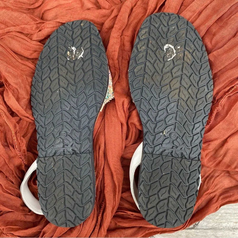 Avarca Mosaic Floral Spanish Leather Flat Sandals Size 9 Pink - Image 6