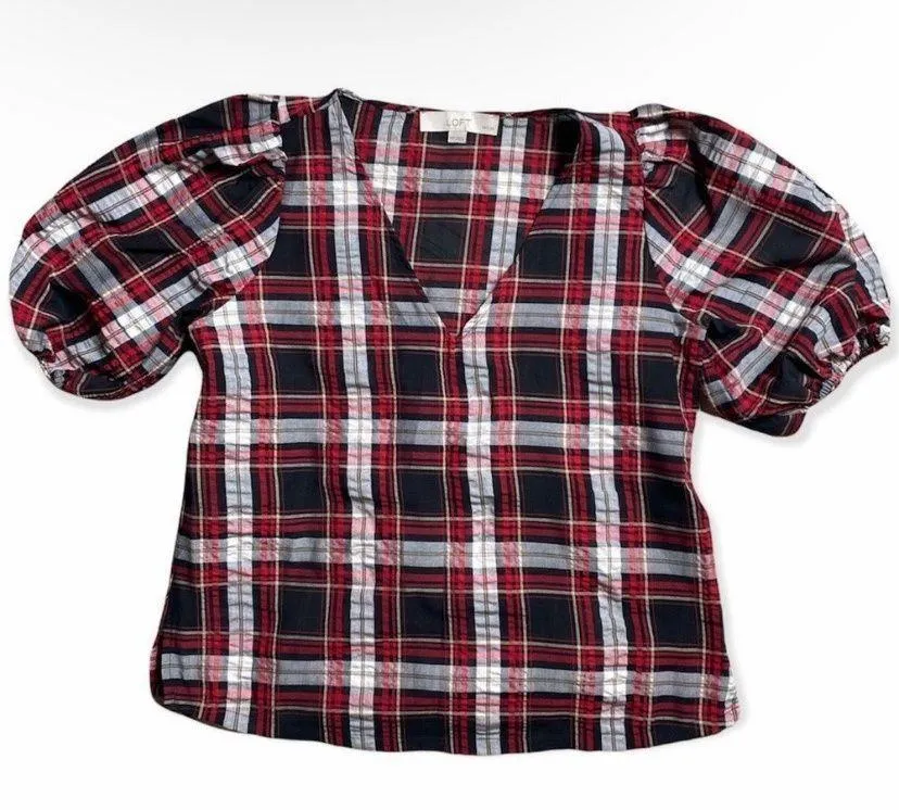 SZ XSP red and white plaid blouse - Image 3