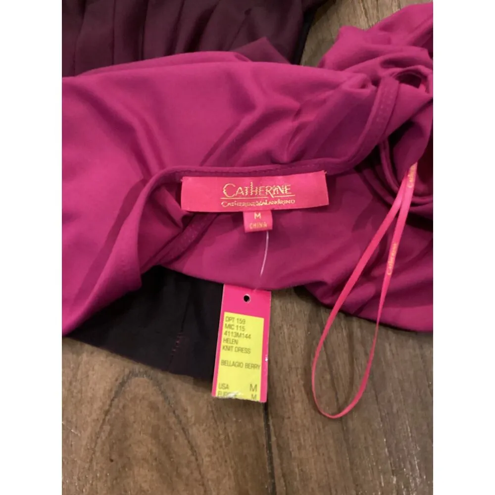 Catherine malandrino Helen Knit dress bellagio berry Ombre Pink black cinched M - Image 10