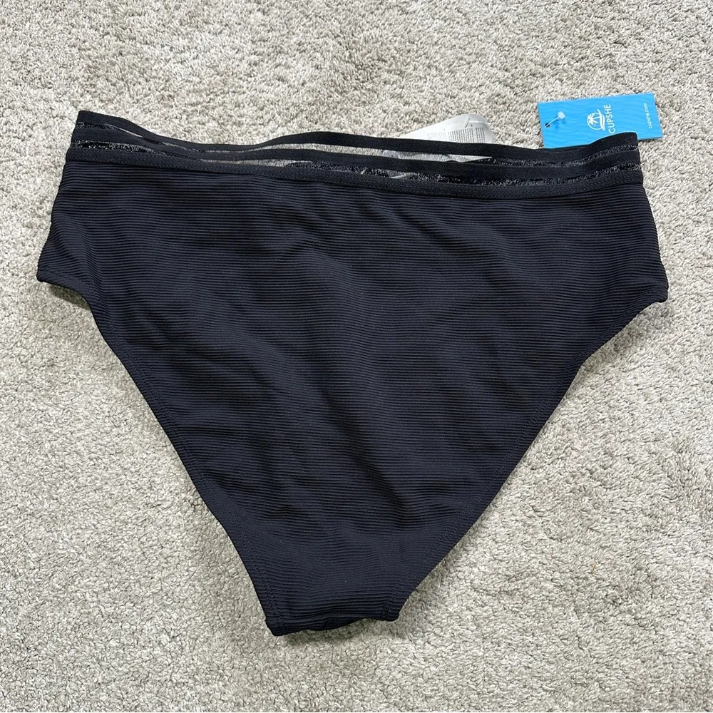 NWT Cupshe Women’s Black Halterneck Bikini Top M & High-Waisted Bottoms Set L - Image 10