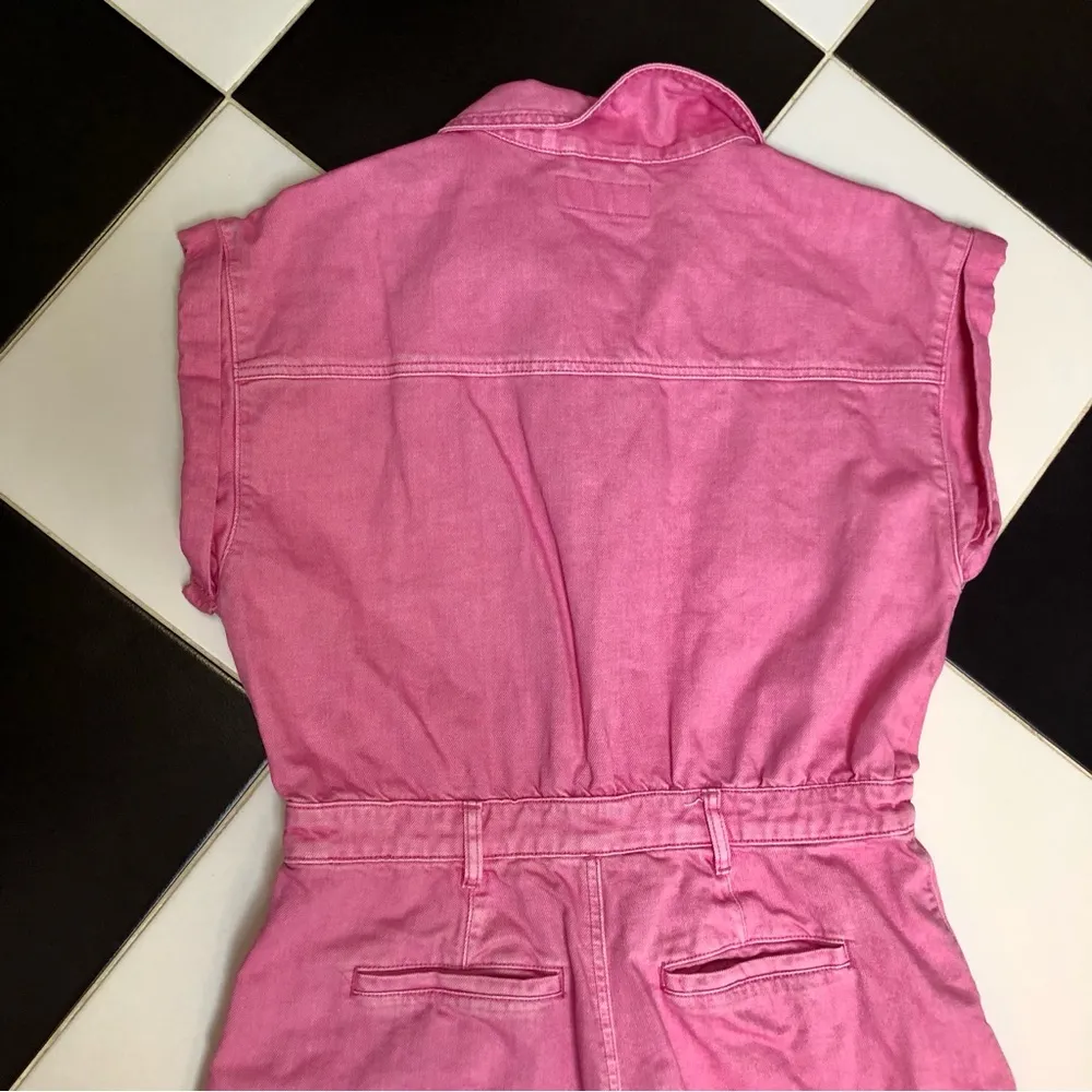 Pink Shadow Romper Sleeveless Retro Mechanic Boilersuit Moto Barbie L - Image 10