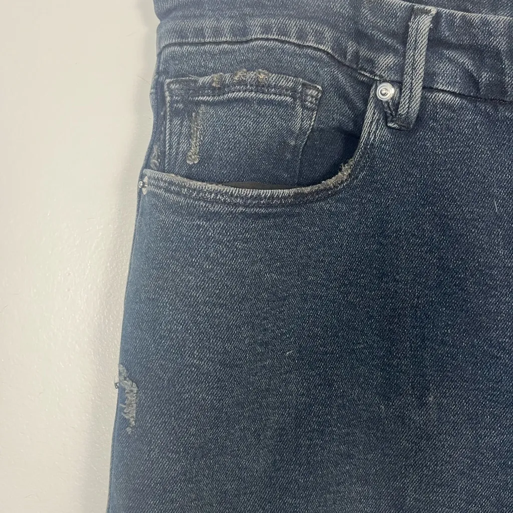 Good American Good Curve raw hem skinny dark blue black jeans size 22 - Image 8