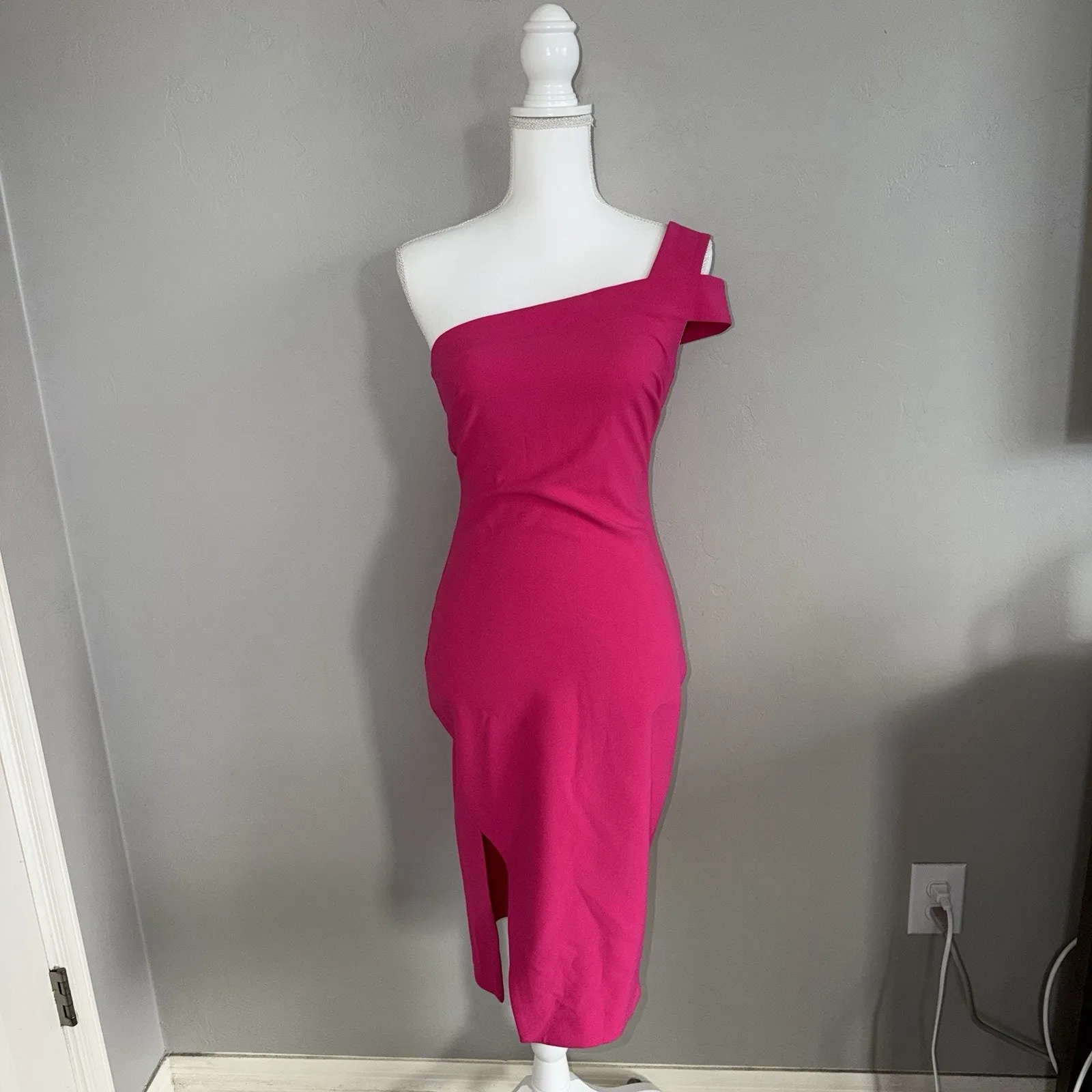 Likely  Packard Dress Woman’s Size 4 Fuchsia One Shoulder Side Slit - Image 10