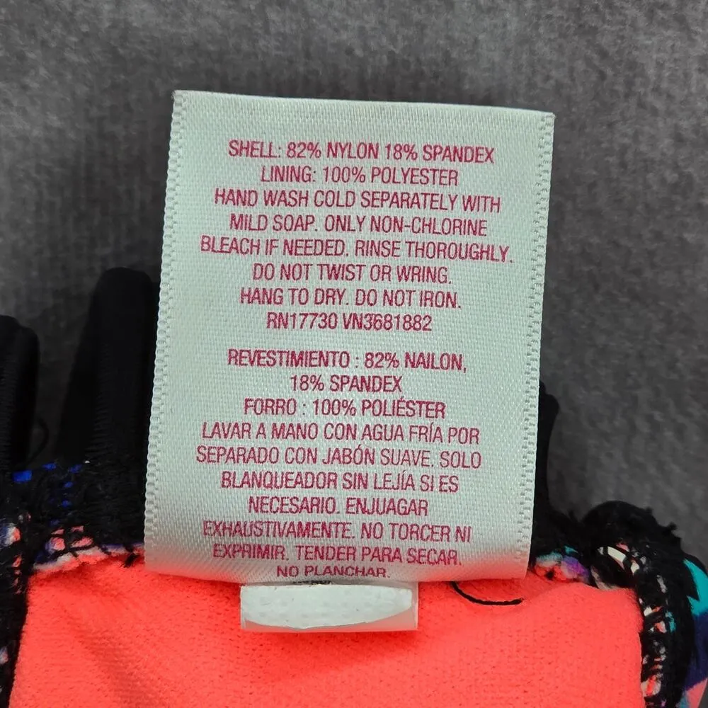 Xhilaration Black Geometric Boho Y2K Padded Adjustable Strap Bikini Top Small - Image 8