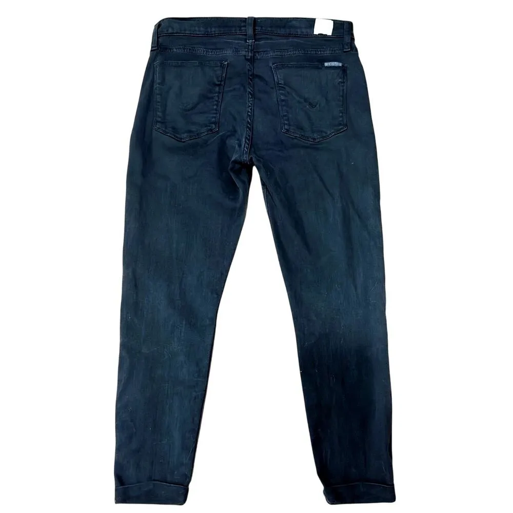 Hudson Harkin Super Skinny Crop Jean Cuffs Black Knight 29 - Image 13