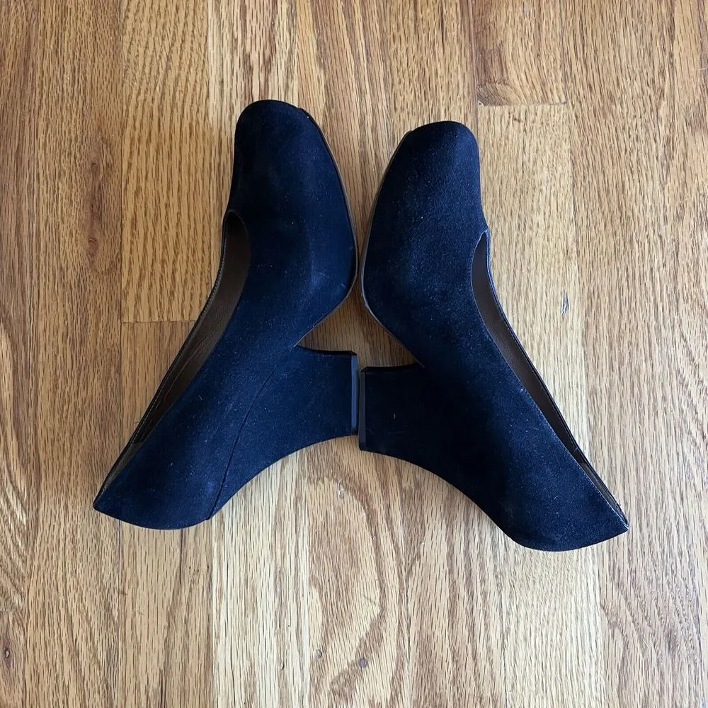 Marni Shoes Black Suede Cone Heel Leather‎ Round Toe 40's Inspire Size 8 38 EU - Image 5