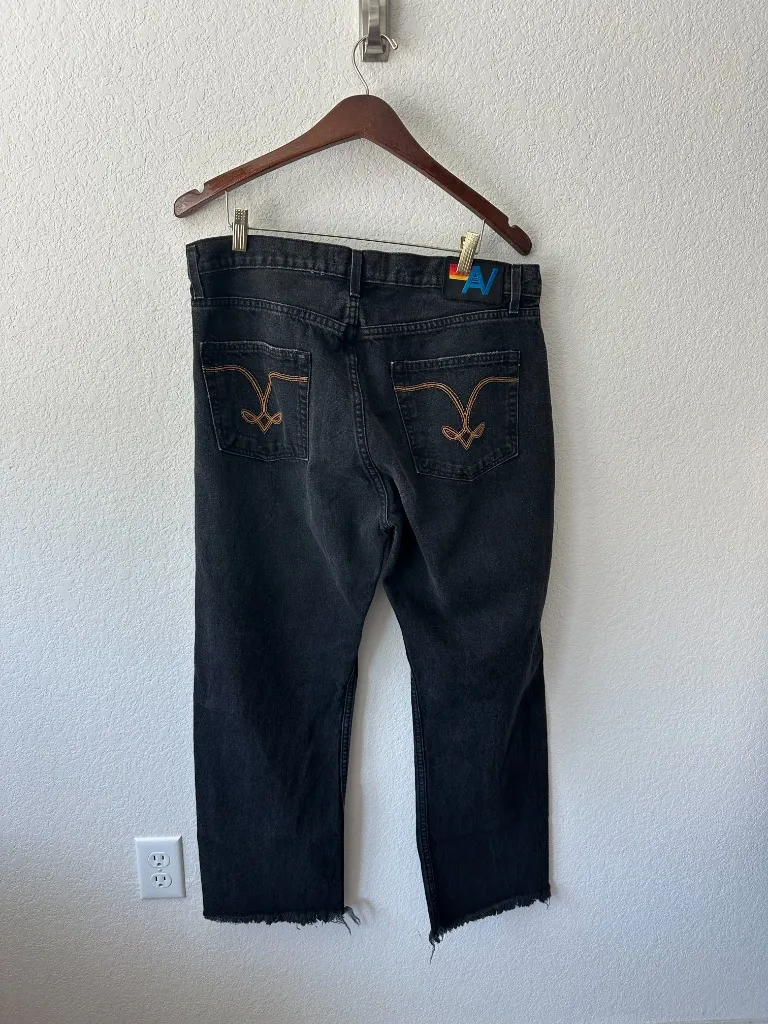 Aviator Nation Classic Straight Leg Denim Jeans in Black - Image 6