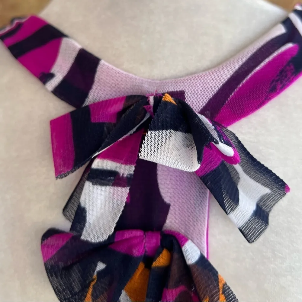 INC International Concepts Purple Floral Racerback Halter Mesh Tank Top M Size M - Image 9