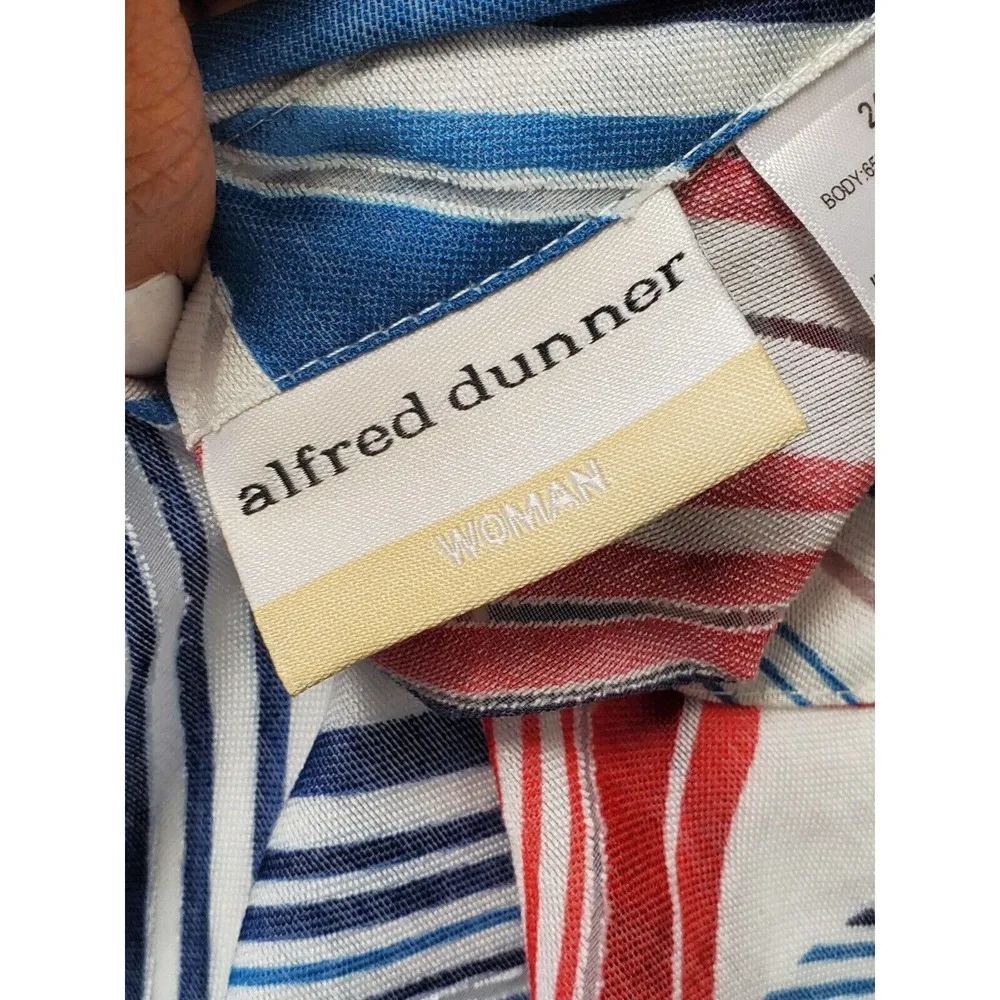 Alfred Dunner Women Multicolor Rayon Collared Long Sleeve Buttons Down Shirt 24W - Image 7