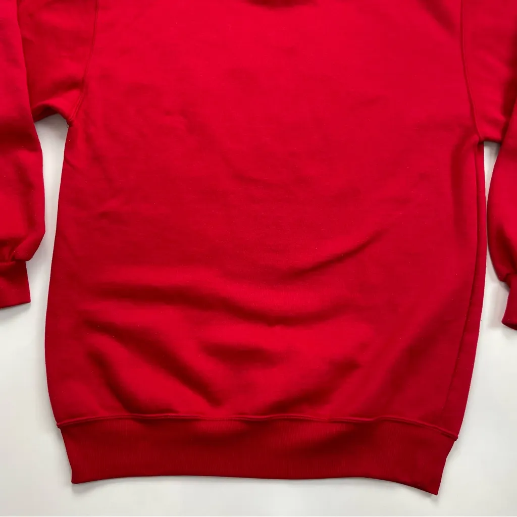 Vintage Giorgio Beverly Hills Sweatshirt Red Collar Top Embroidered Preppy 80s Size M - Image 7