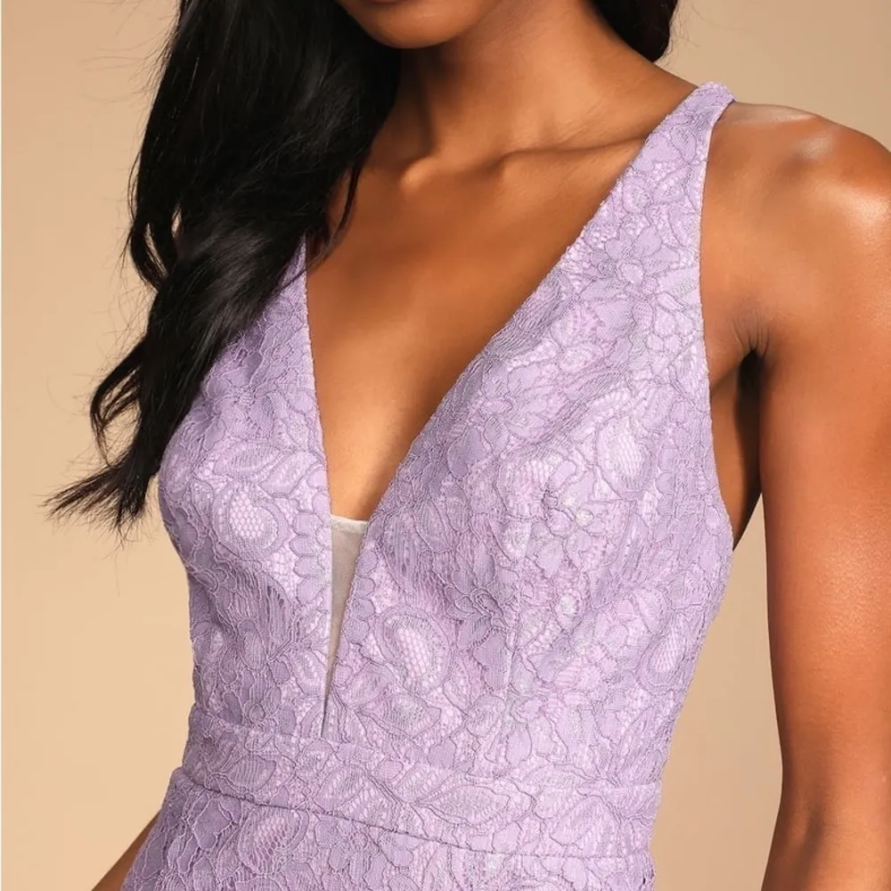 LULU’S Dreaming Of This Lavender Embroidered Lace Sleeveless Maxi Dress - Image 3