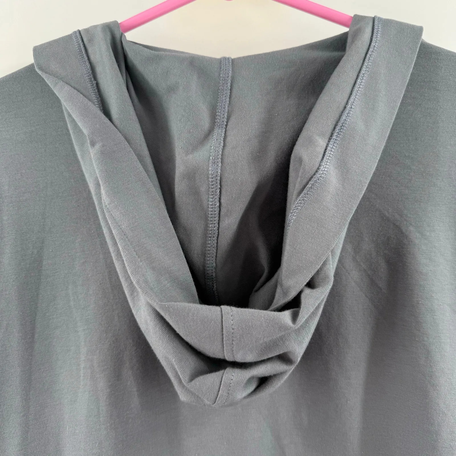 Eileen Fisher Cardigan Women’s Medium NEW Gray Open Hood Organic Cotton Stretch - Image 8