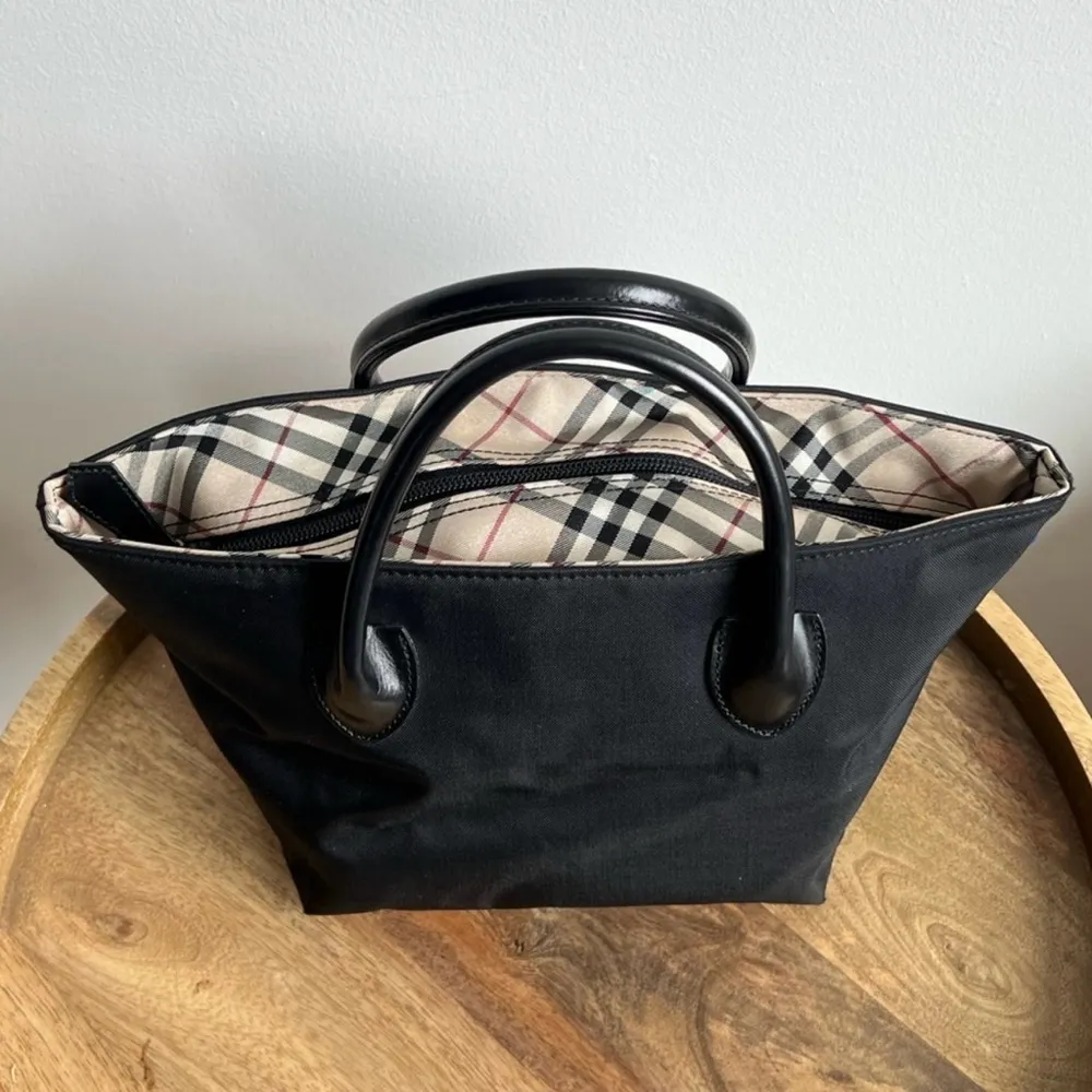 Burberry Blue Label Nova Check Mini Tote Black Nylon - Image 5