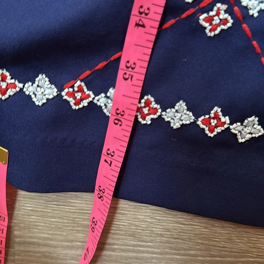 Frances Valentine Mabel Beaded Zip Front Mini Dress Navymulti 3X Blue - Image 15