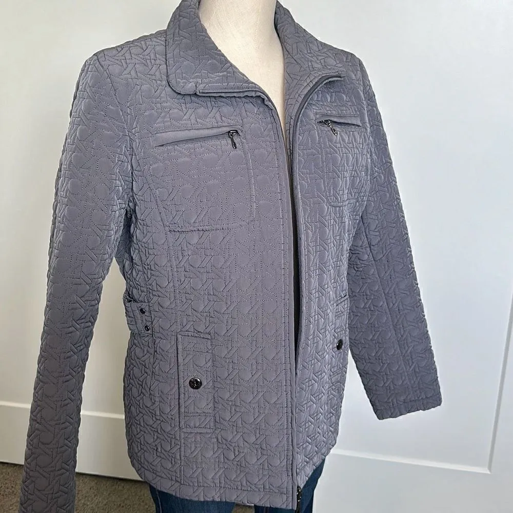 Gallery  Quilted Gray Coat - Image 3