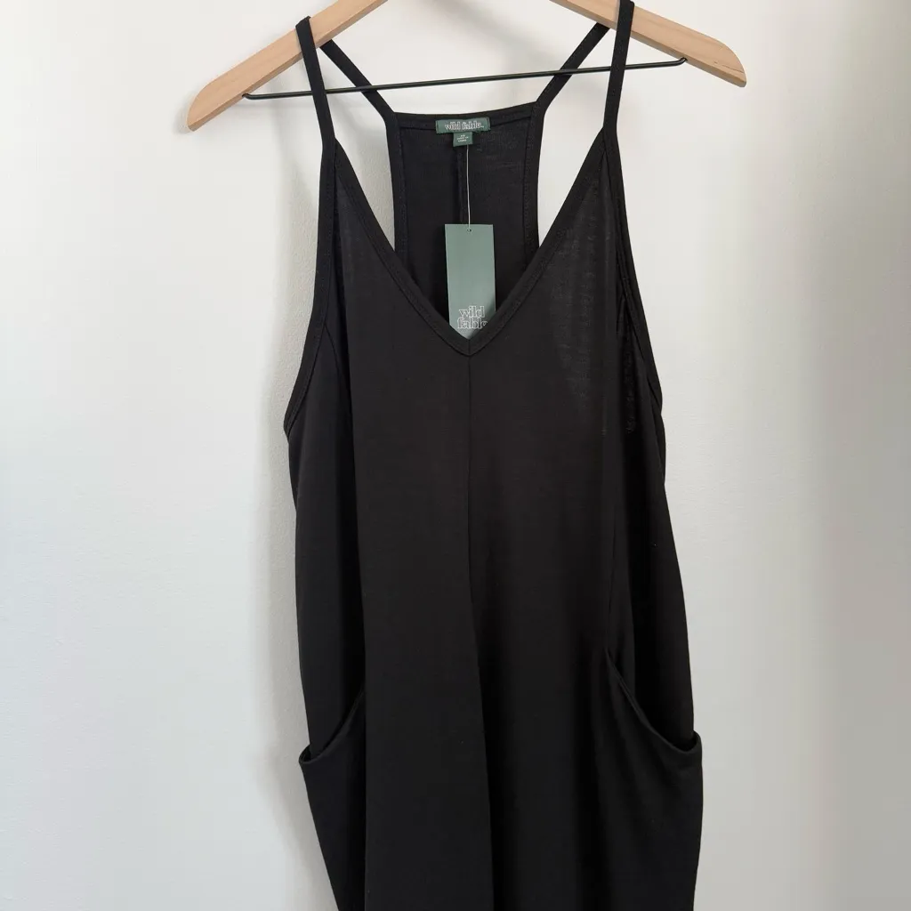 Wild Fable XS NEW Black Jumper Tapered Side Pockets Lounge Comfy Minimal - Image 3