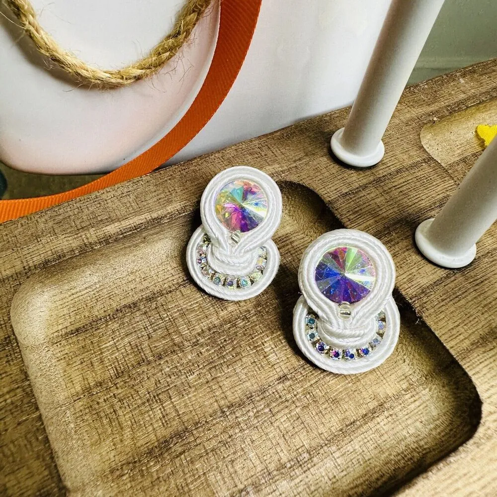 Handmade Earrings  Soutache handcrafted Unique Stud Closure - Image 8