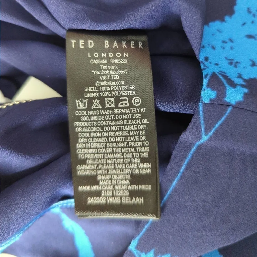 Ted Baker‎ Selaah Bluebell Side Slit Skirt Blue Size 4 - Image 9