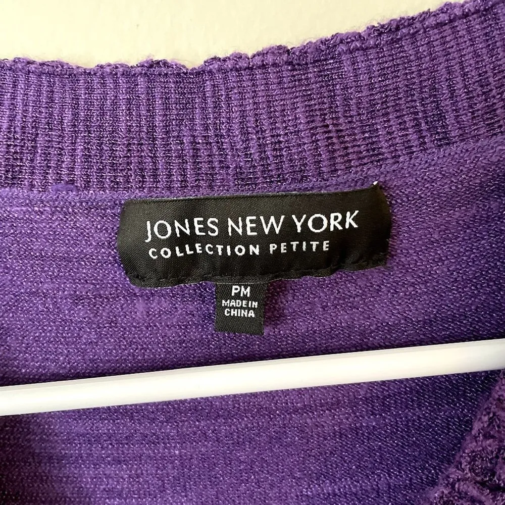 Jones New York purple knit sleeveless top summer comfortable vintage style - Image 3