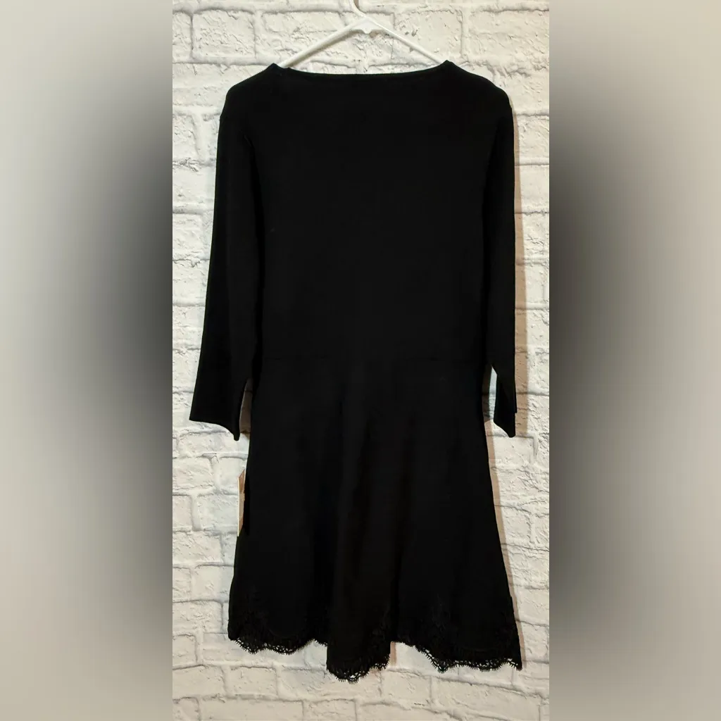 Nanette Laporte 3/4 Sleeve Black Lace Hem Dress, sz L, NWT - Image 5