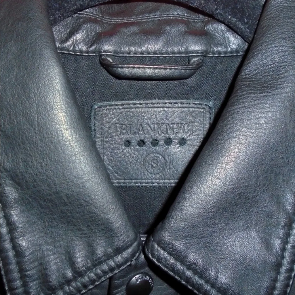 BLANK NYC BLACK FAUX LEATHER JEAN MOTO JACKET - Image 4