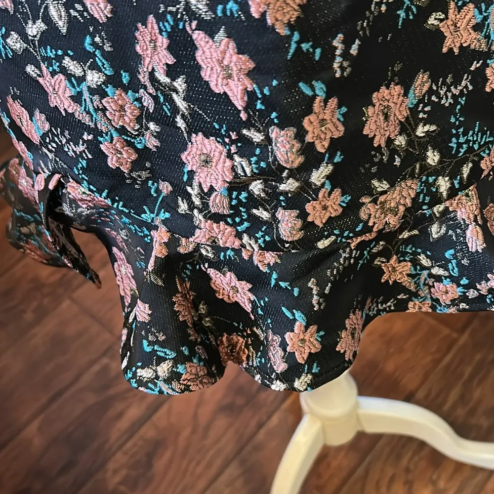 Superdown Black Embroidered Macey Mini Dress. Size Medium. - Image 4