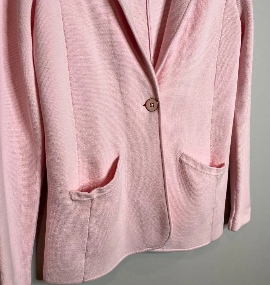 Talbots pastel pink sweater blazer - Image 2